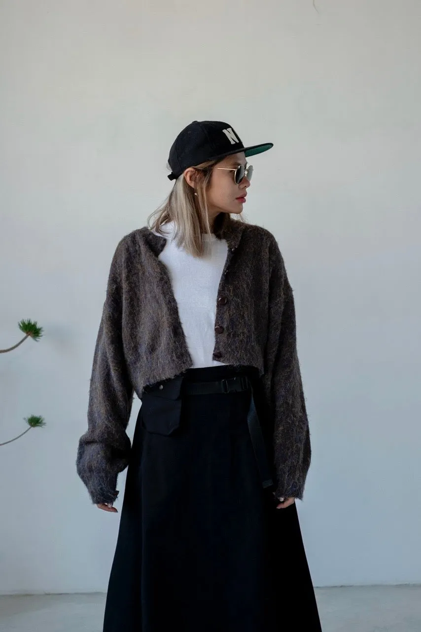 ( BLACK / BEIGE ) BELT BAG MIDI A LINE SKIRT *LAST ONE*