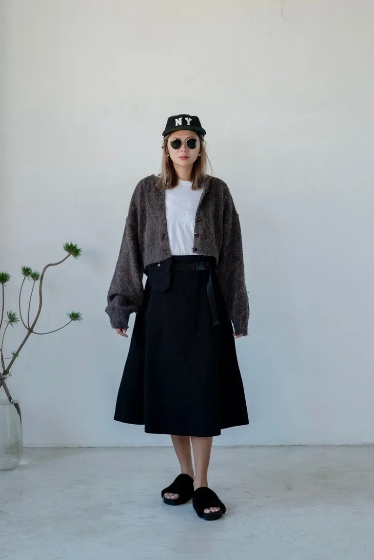 ( BLACK / BEIGE ) BELT BAG MIDI A LINE SKIRT *LAST ONE*