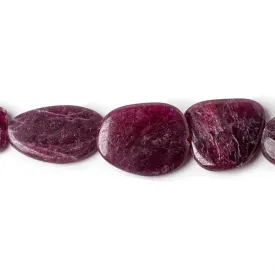 10x7-19x15mm Ruby Plain Slice Beads 17 inch 36 pieces