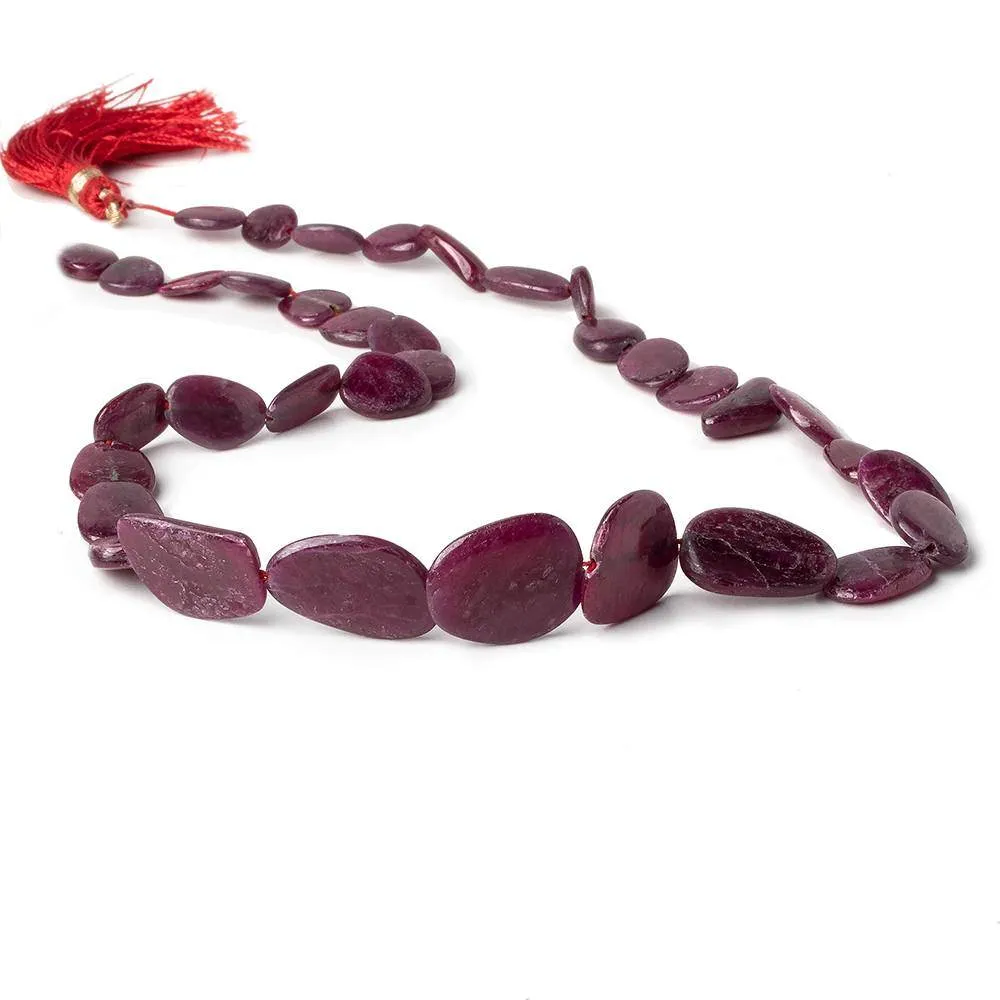 10x7-19x15mm Ruby Plain Slice Beads 17 inch 36 pieces