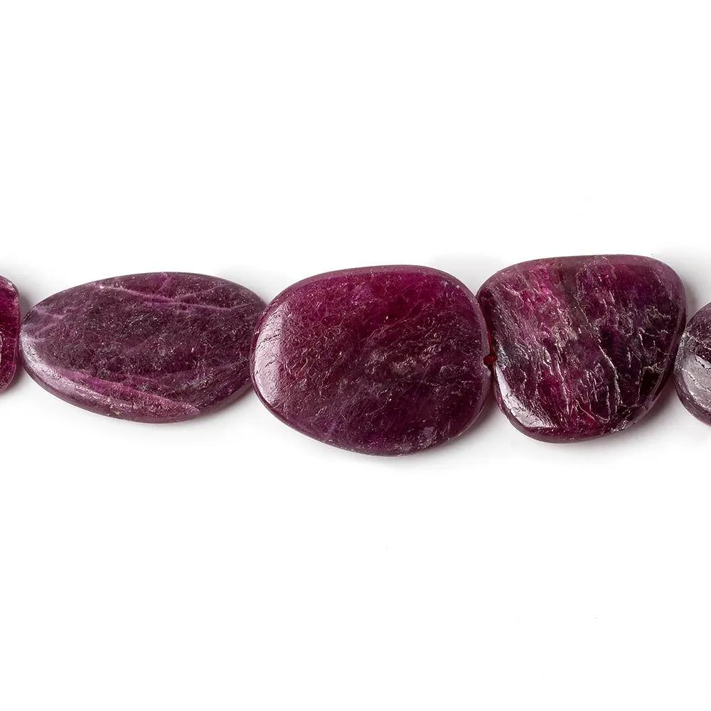 10x7-19x15mm Ruby Plain Slice Beads 17 inch 36 pieces