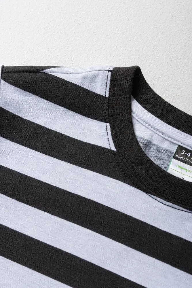 2 Pack Stripe City T-Shirt Black And Yellow