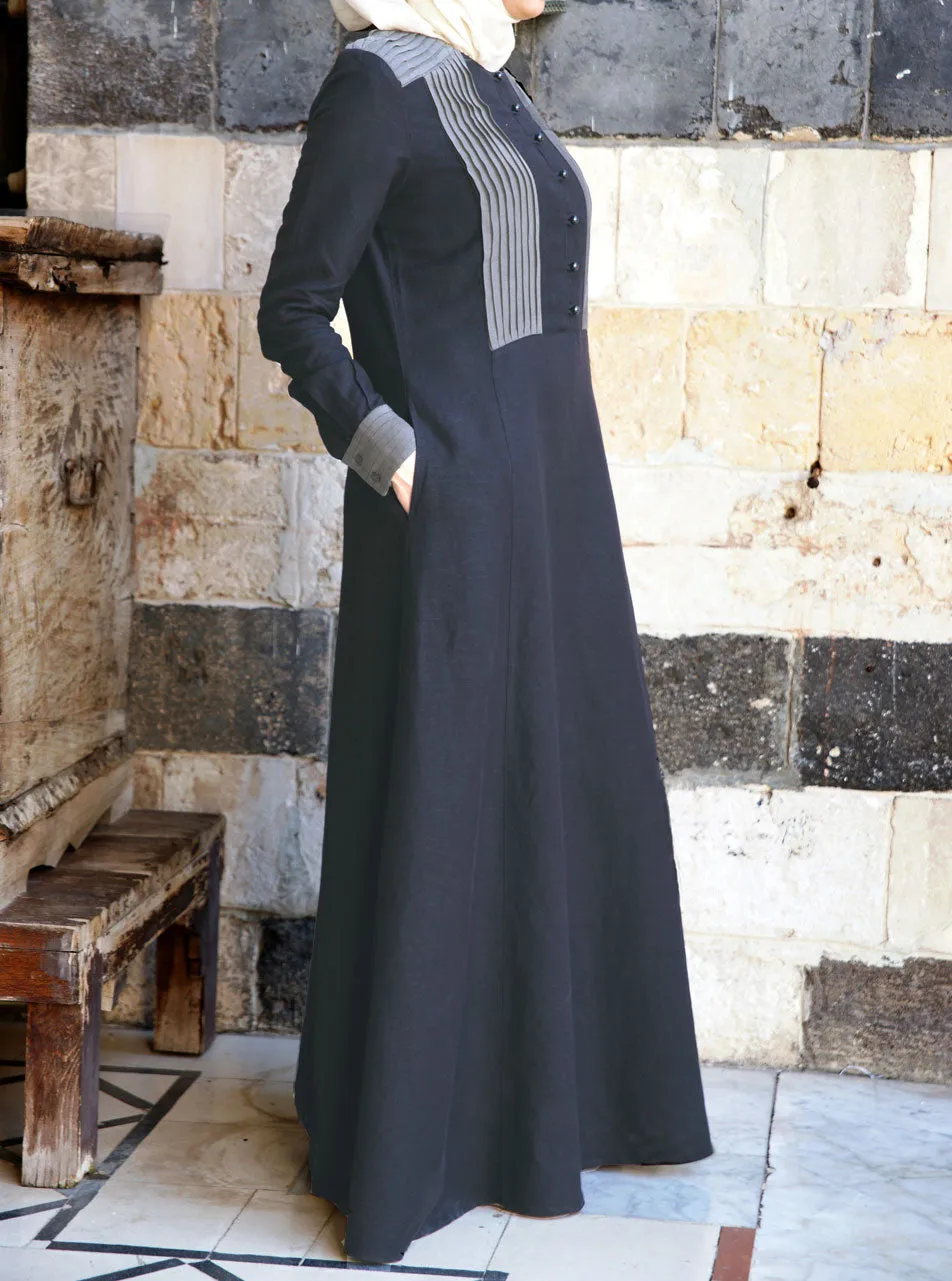 2-Tone Pleated Abaya