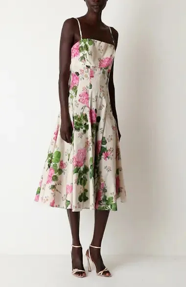 23FN238GWP Sleeveless geranium poplin tank dress
