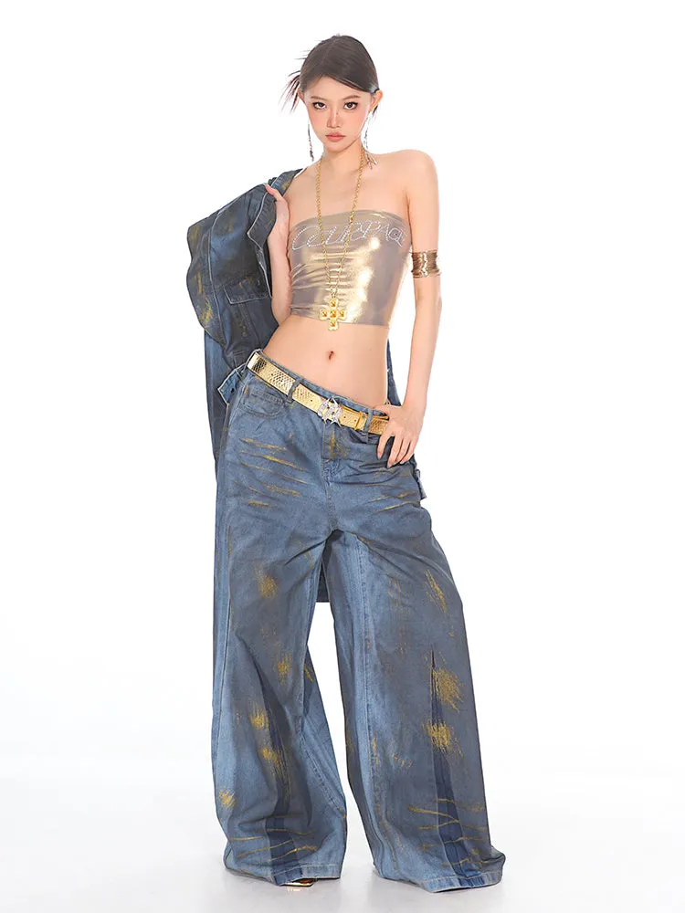 【24s Sep.】Heavy Gradient Wide Leg Washed Jeans