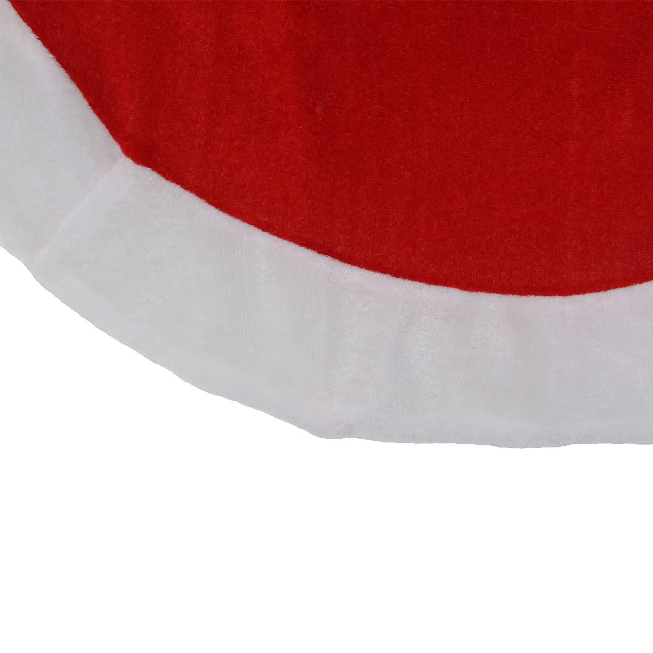 26" Red Traditional Christmas Tree Skirt with a White Border
