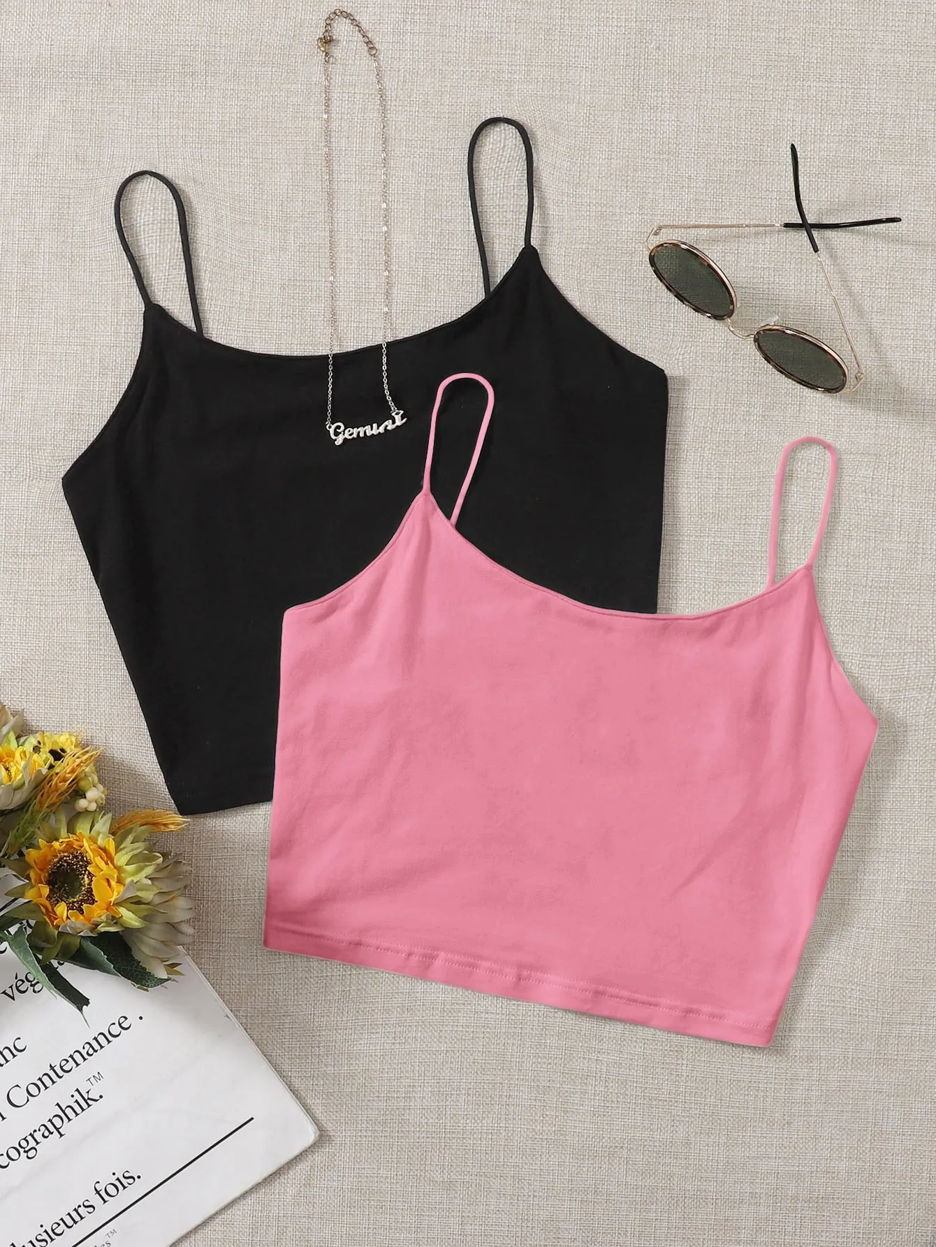 2pcs Crop Cami Top