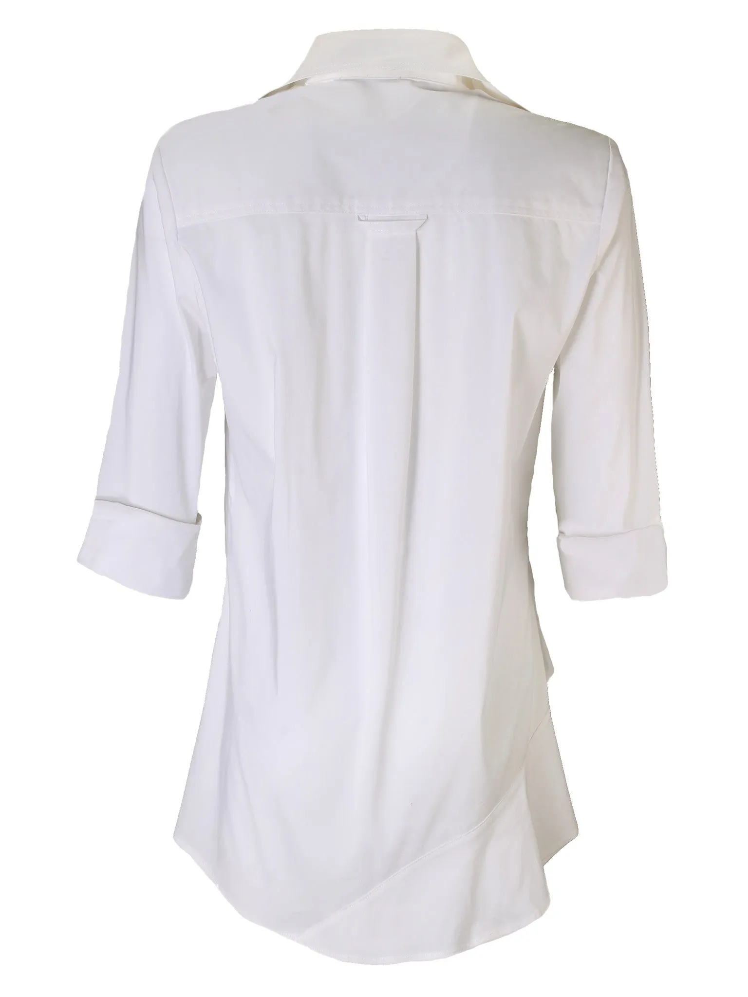 3/4 Sleeve Jenna White Poplin Shirt