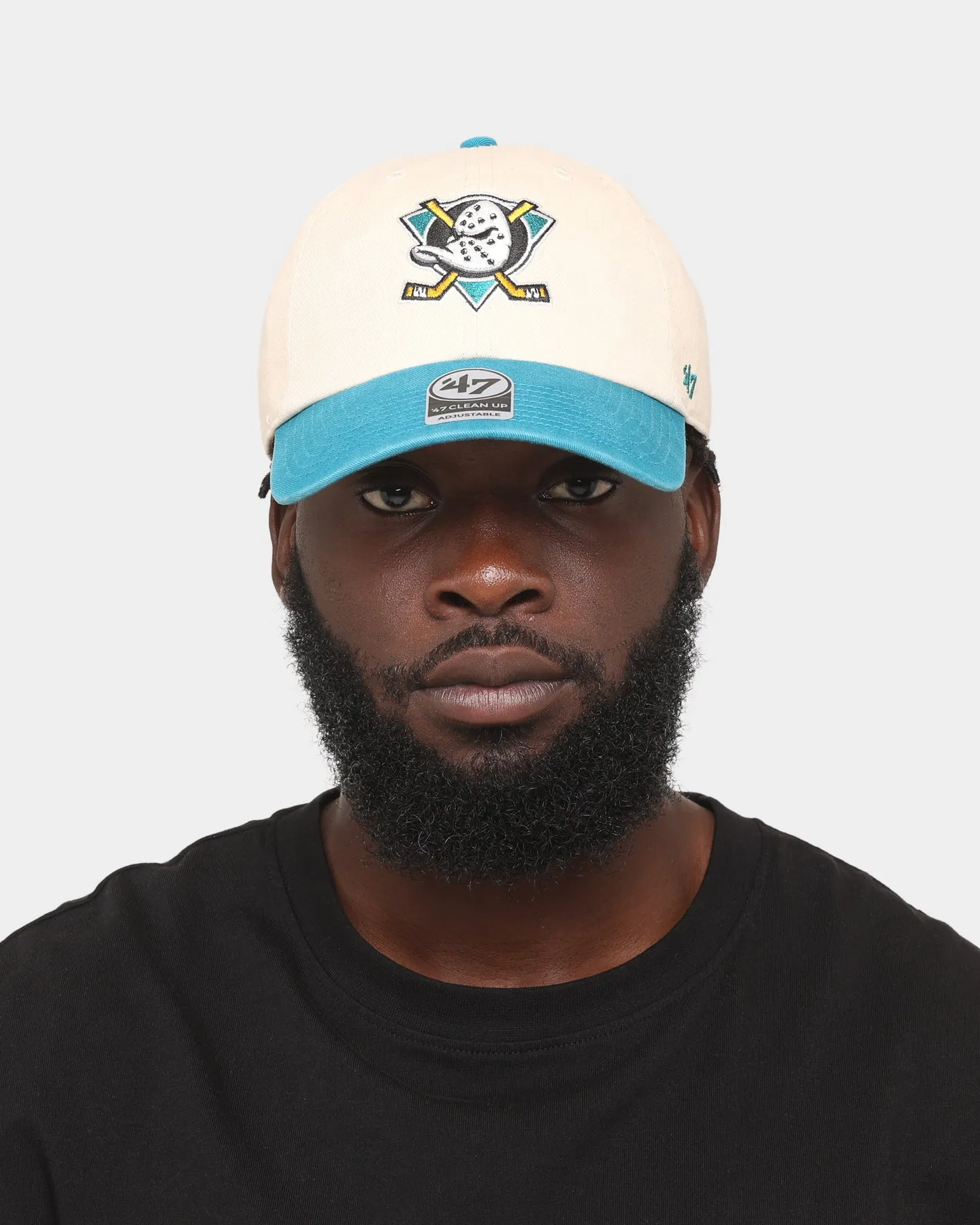 47 Brand Anaheim Ducks 'Off White/Team Logo' Clean Up Strapback Natural