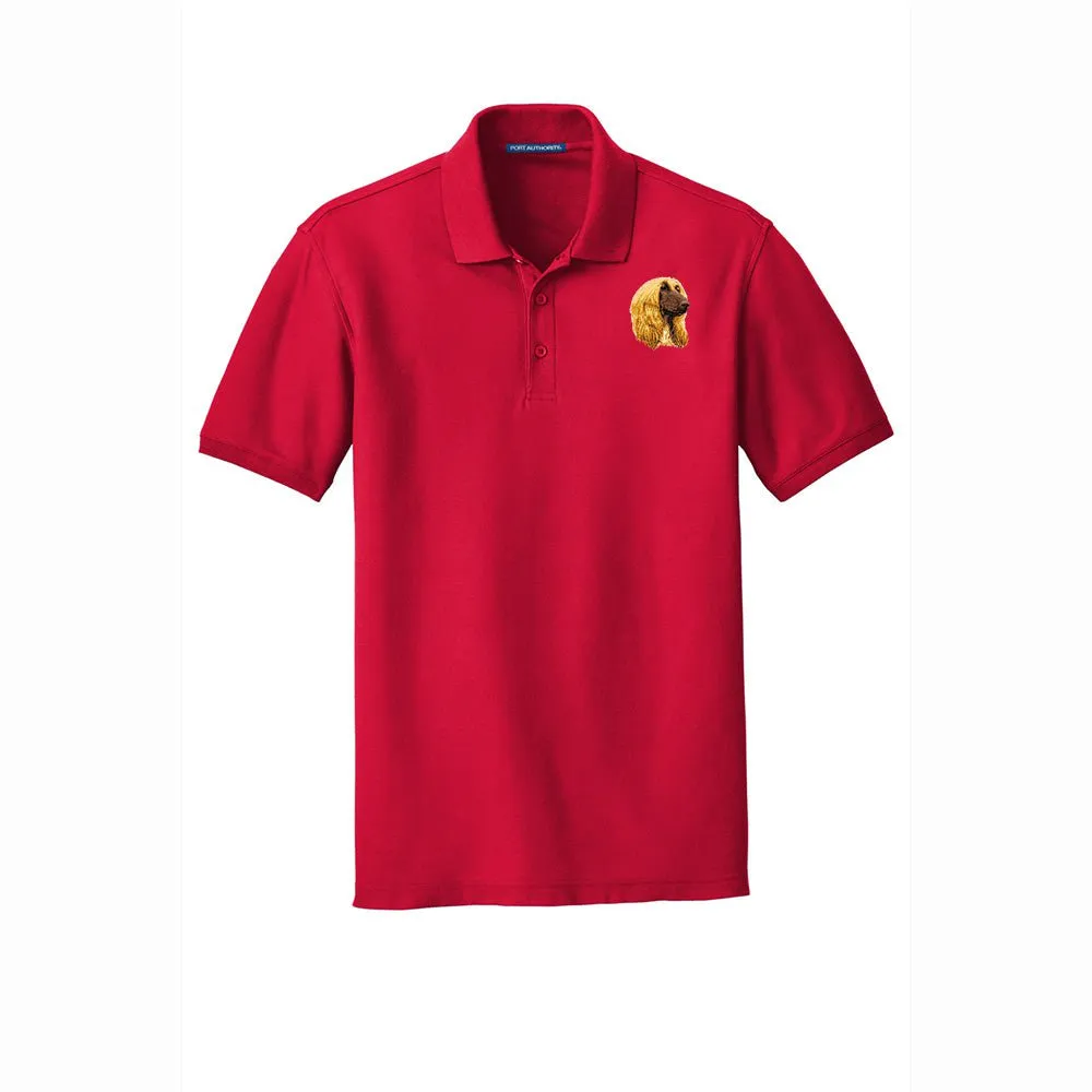 Afghan Hound Embroidered Men's Short Sleeve Polo