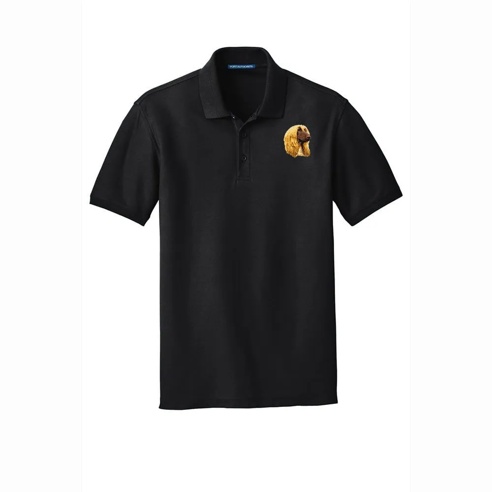Afghan Hound Embroidered Men's Short Sleeve Polo