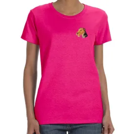 Airedale Terrier Embroidered Ladies T-Shirt