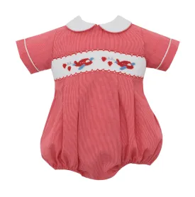 Airplane w/ Hearts Smocked Boy Bubble
