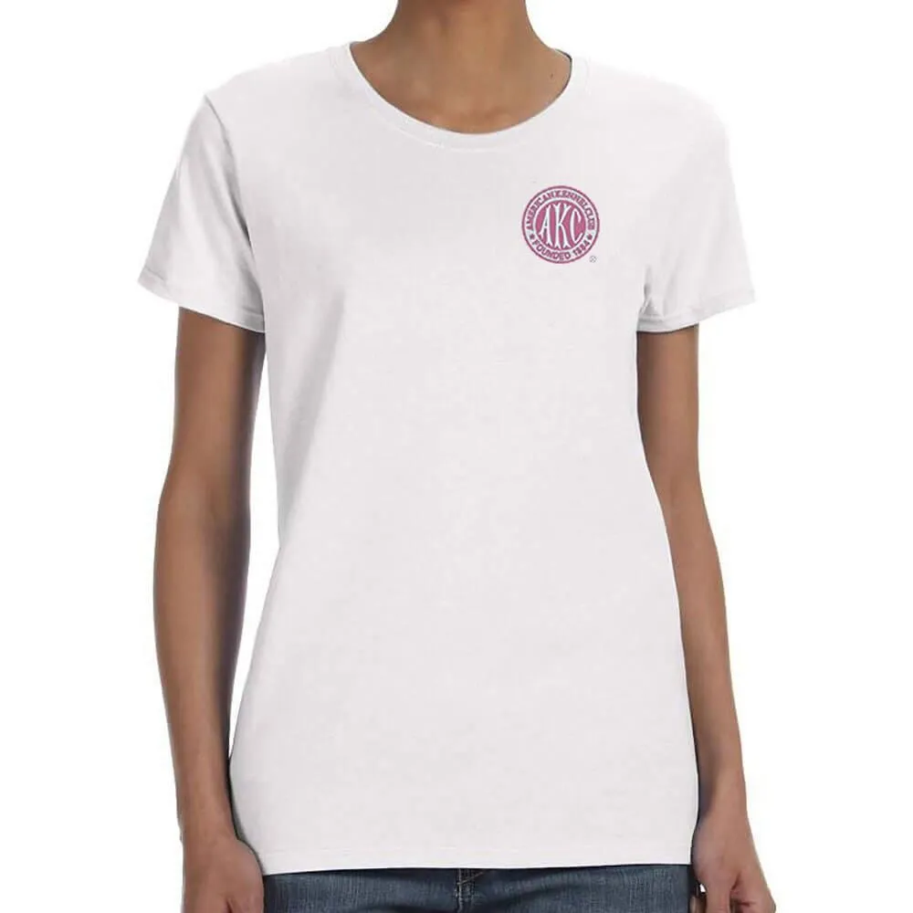 AKC Breast Cancer Awareness Embroidered Ladies T-Shirt