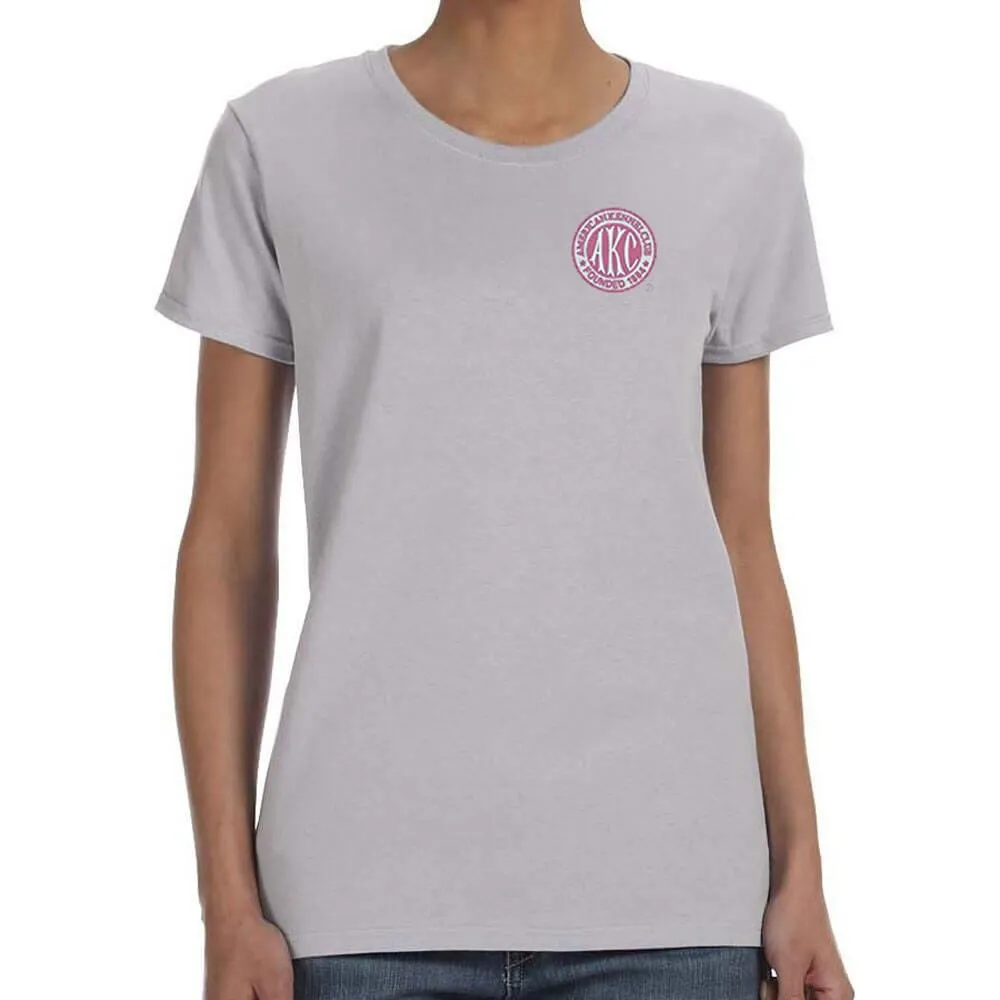 AKC Breast Cancer Awareness Embroidered Ladies T-Shirt