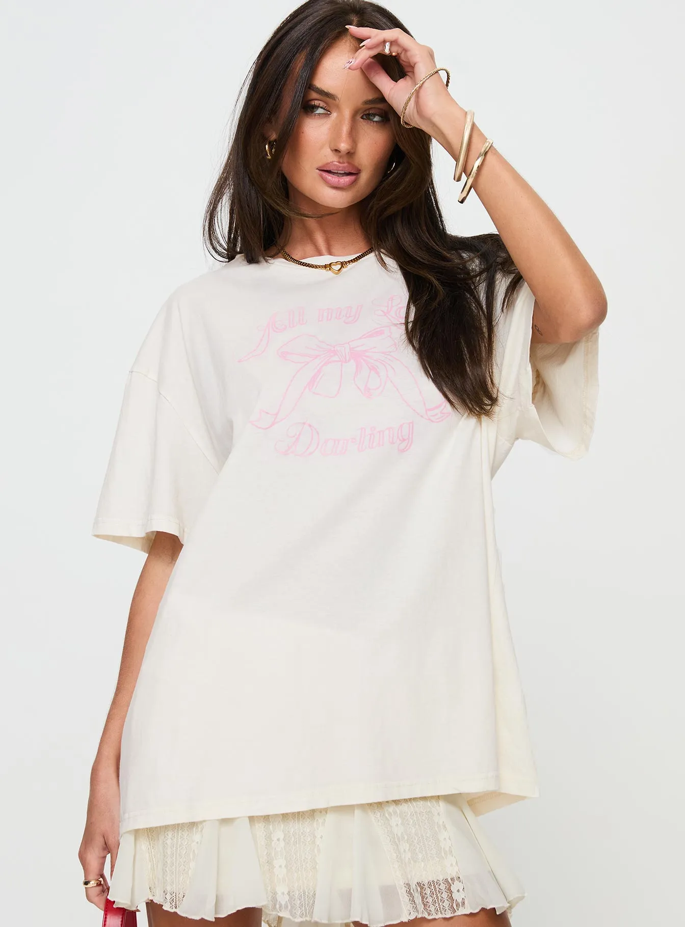 All My Love Bow Tee White