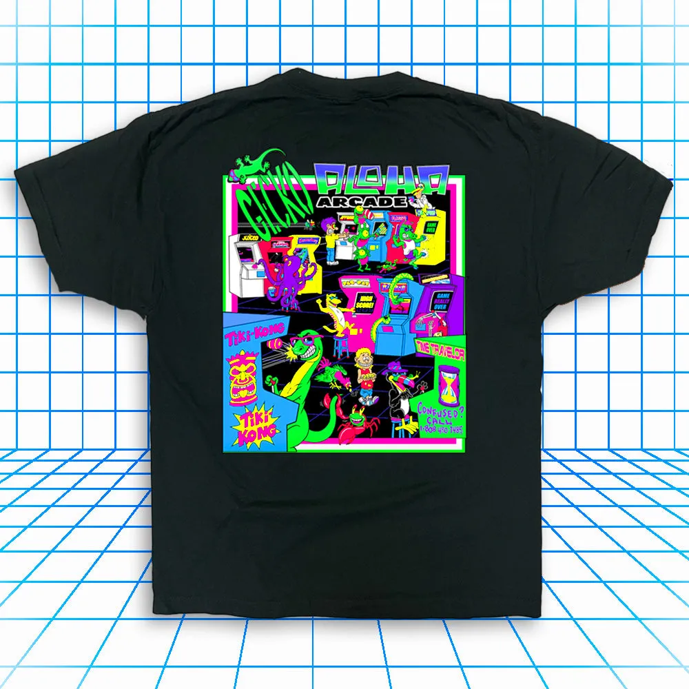 Aloha Arcade Black Tee - Gecko X Nazar 4