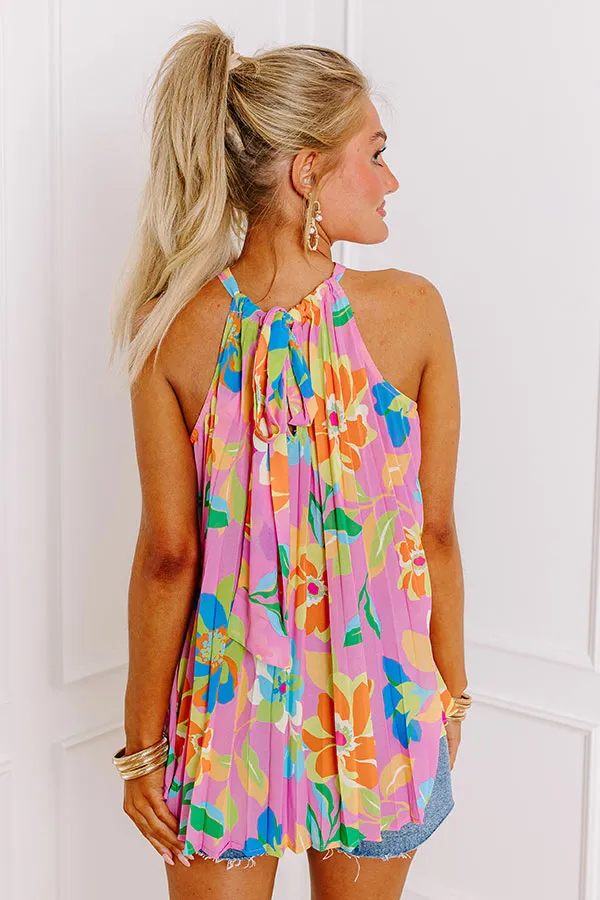 Aloha Attire Pleated Floral Top