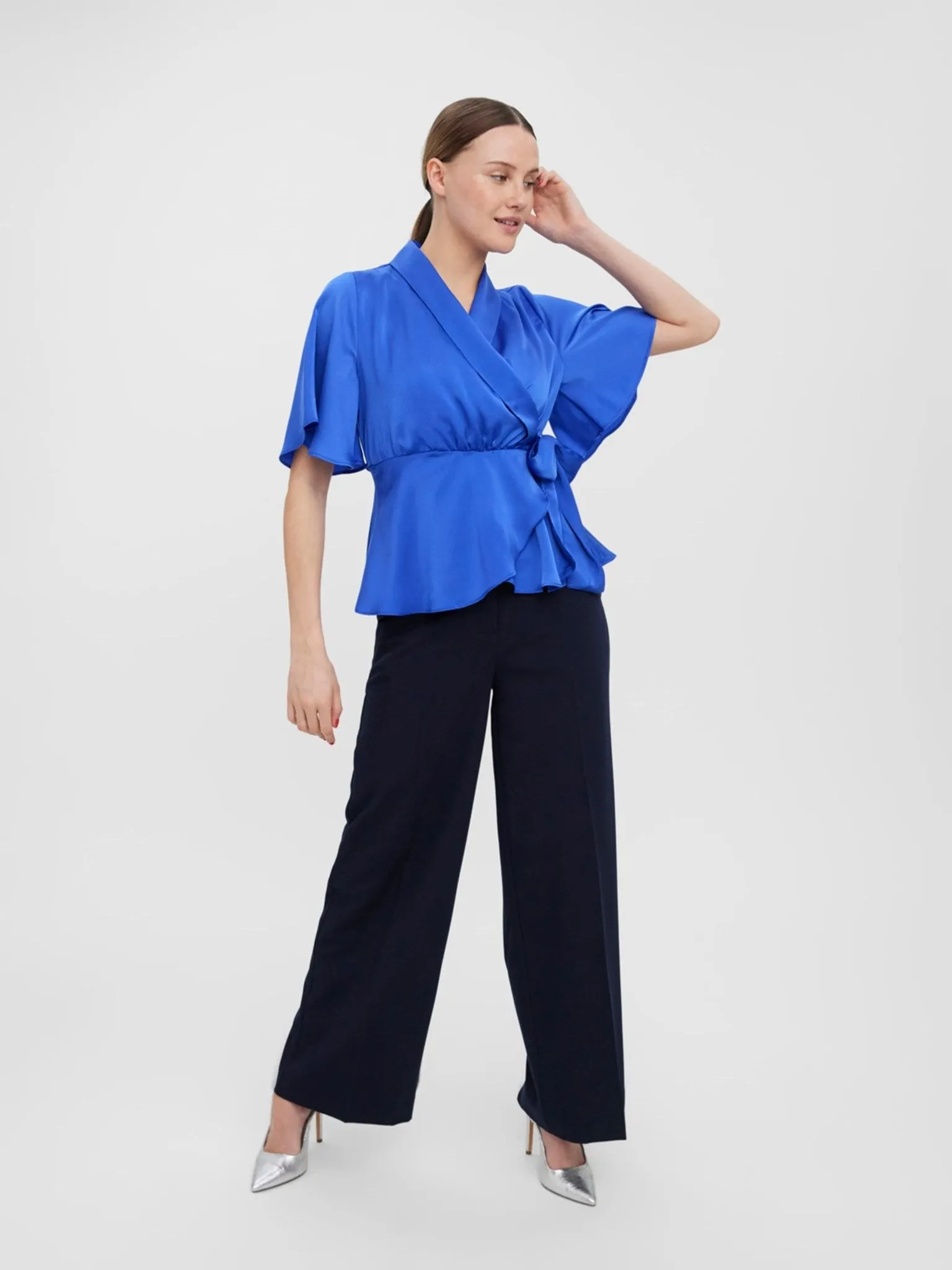 Amalia Wrap Top - Dazzling Blue