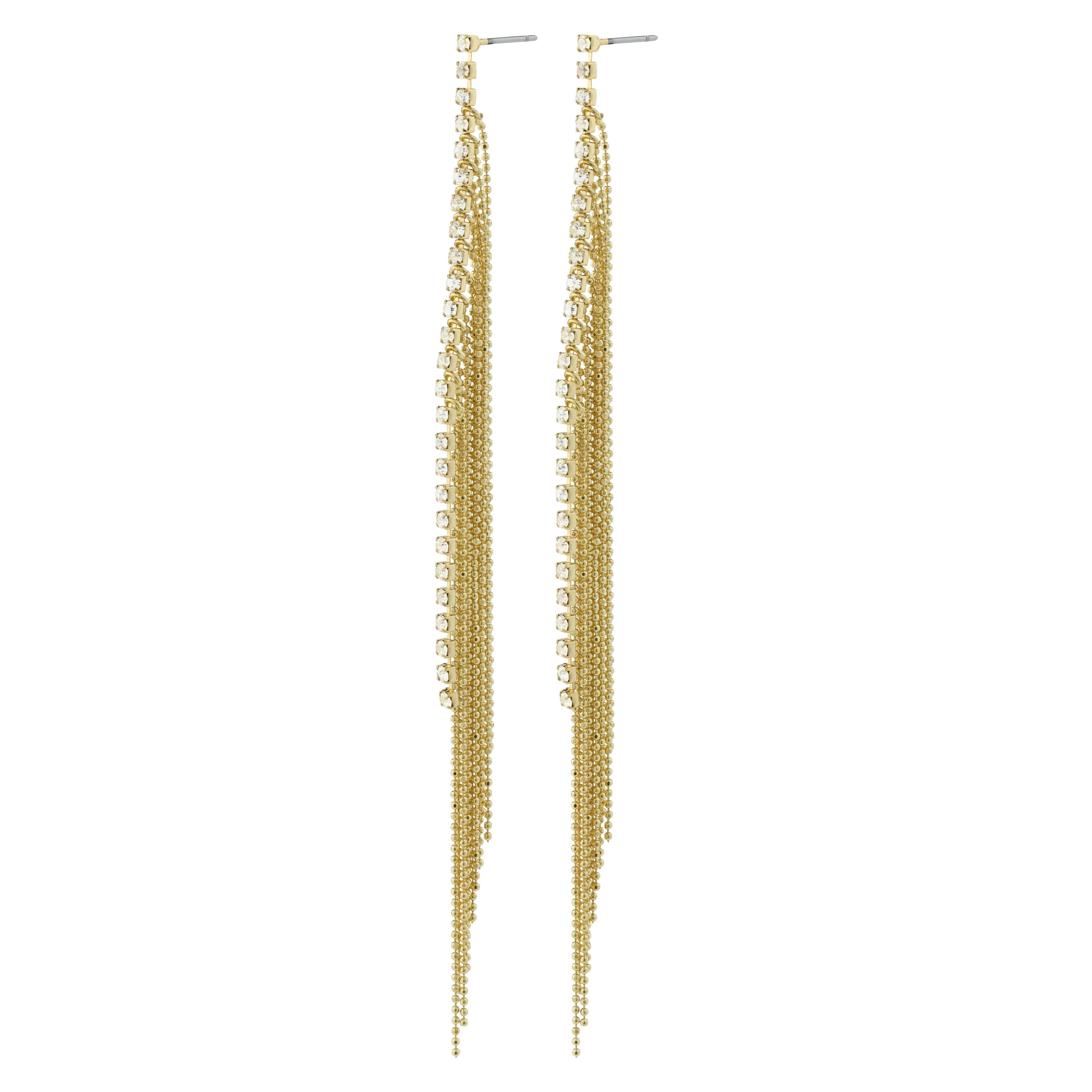 ANE crystal waterfall earrings gold-plated