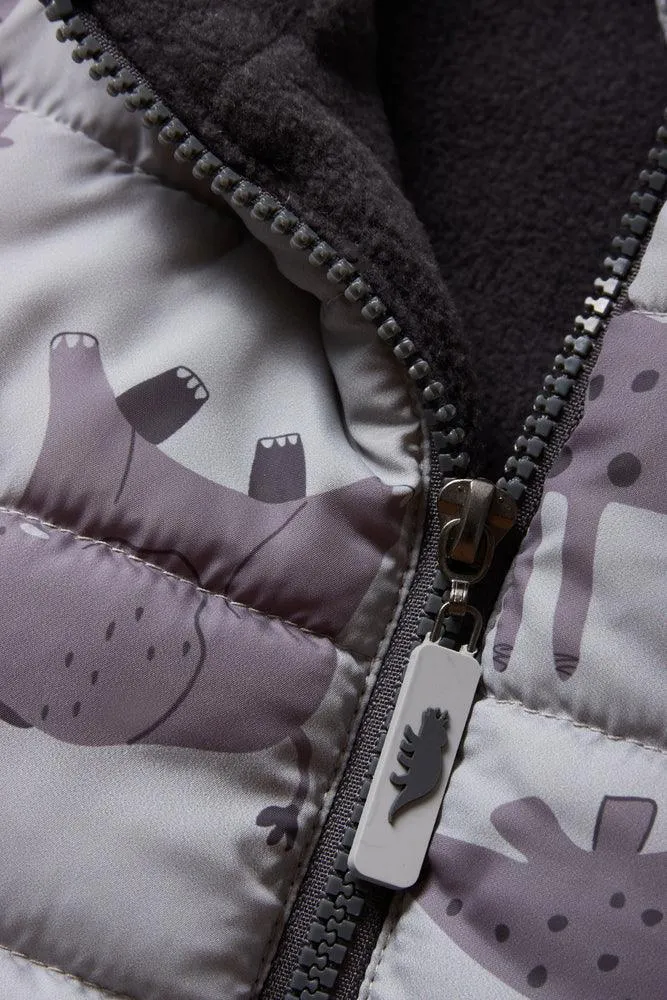 Animal Sleeveless Jacket Grey