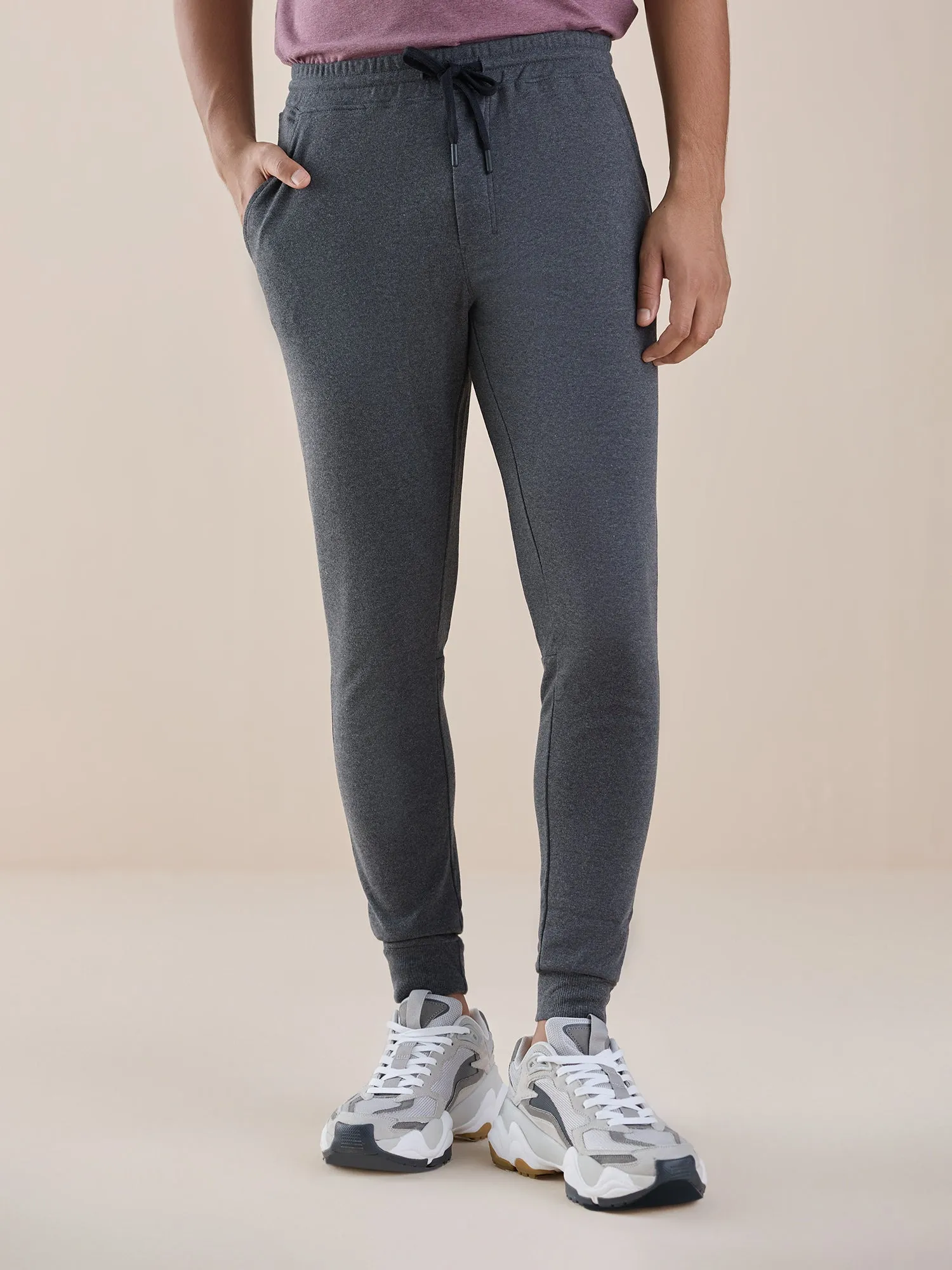 Anti Stain & Anti Odor Joggers with SAC Tech & Smart Pocket - Charcoal Melange
