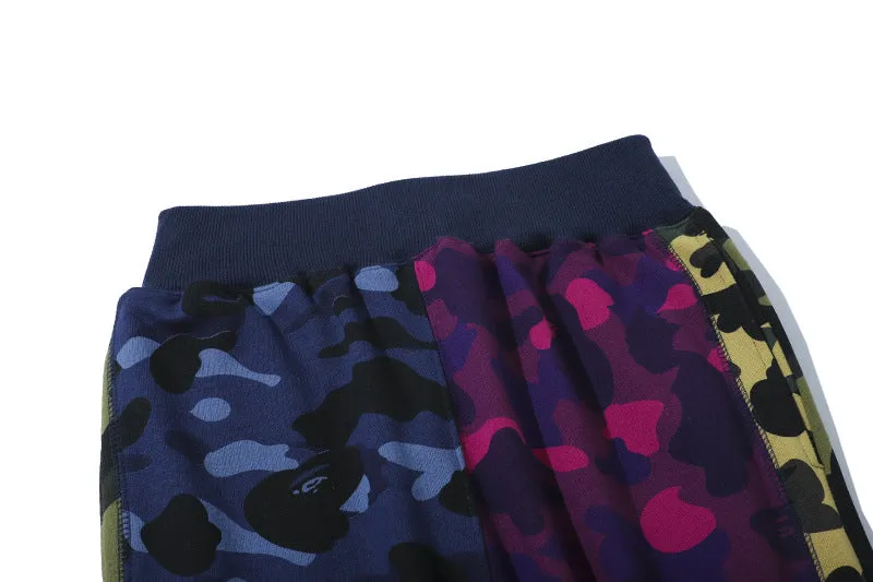 Unisex Camouflage Sweatpants with Multilayer Splicing for Personalized Casual Style