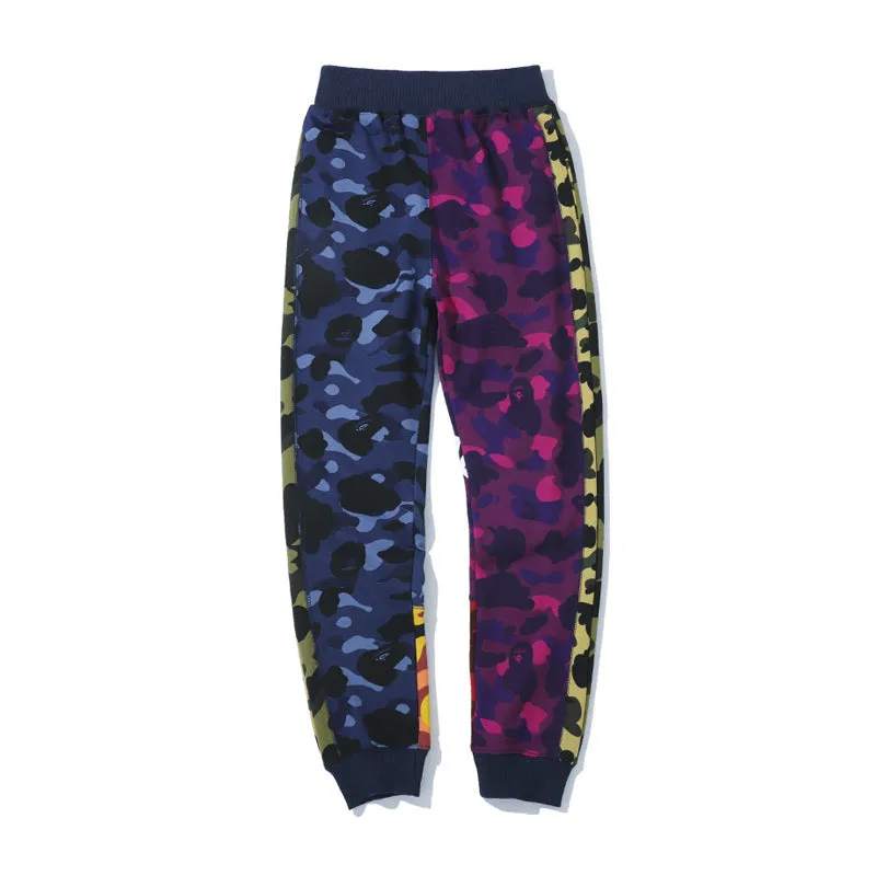 Unisex Camouflage Sweatpants with Multilayer Splicing for Personalized Casual Style