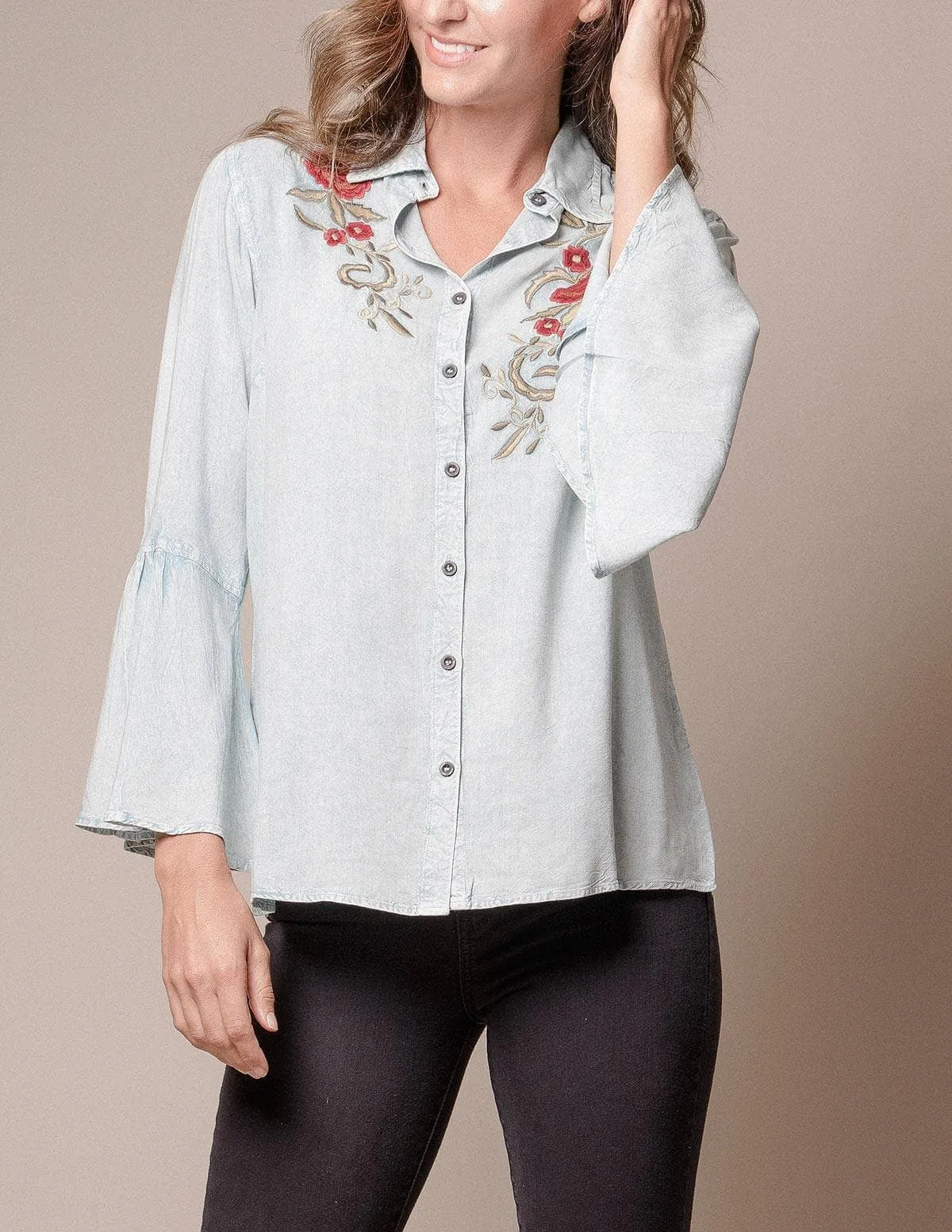 Arianna Vintage Embroidered Shirt - Large and XL Only