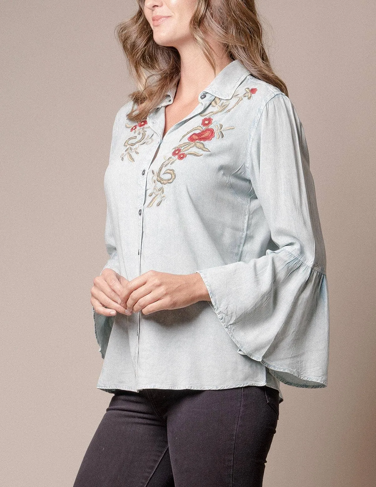 Arianna Vintage Embroidered Shirt - Large and XL Only
