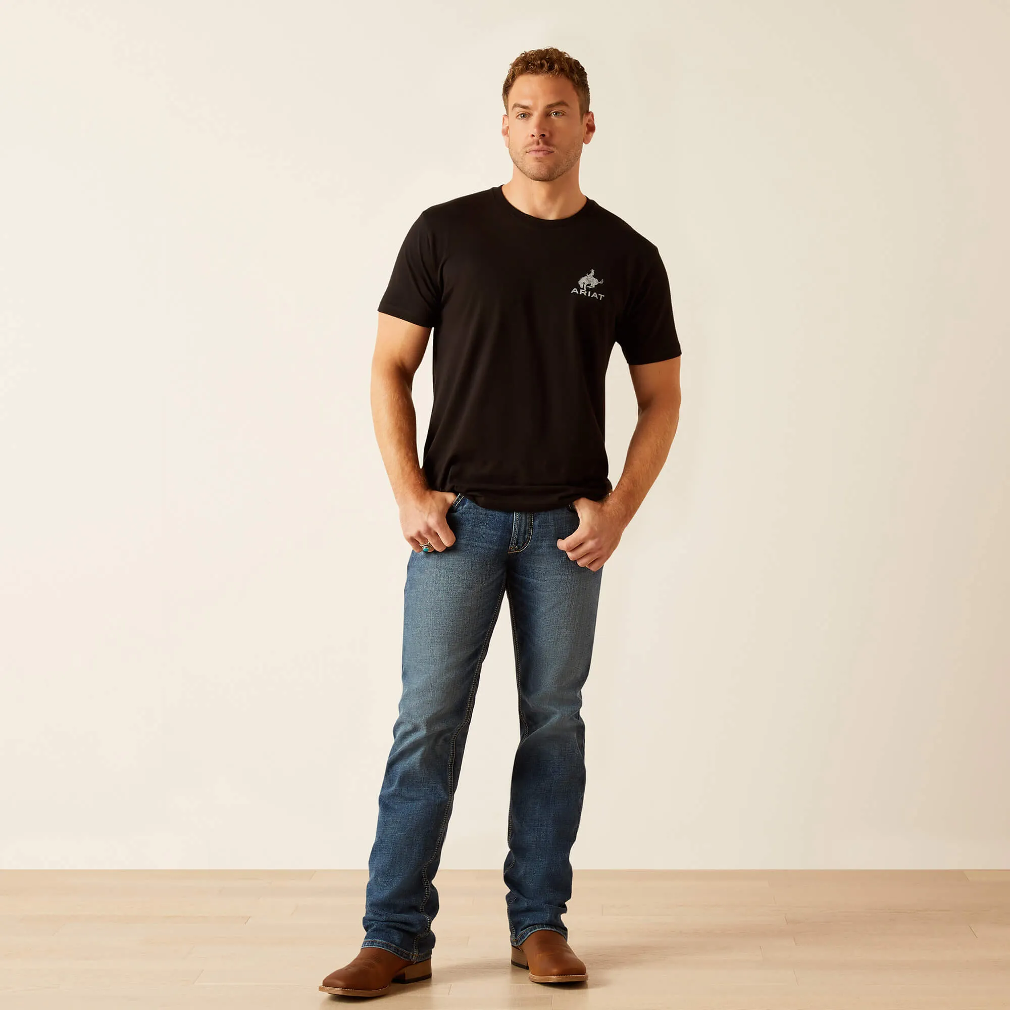 Ariat Men's Bronco Flag T-Shirt in Black
