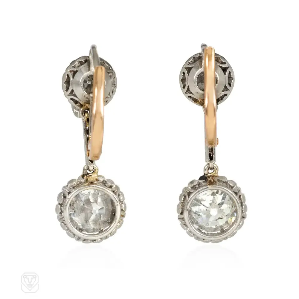 Art Deco diamond dormeuse earrings