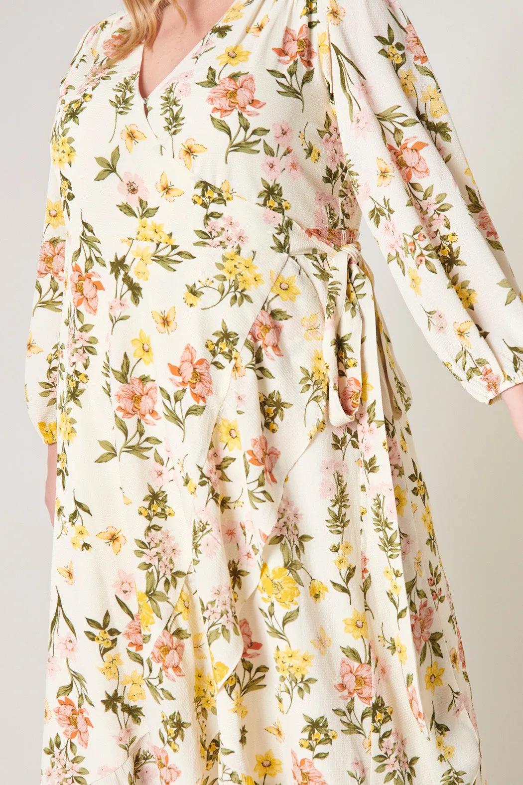 Ashlynn Floral Califa Maxi Wrap Dress Curve