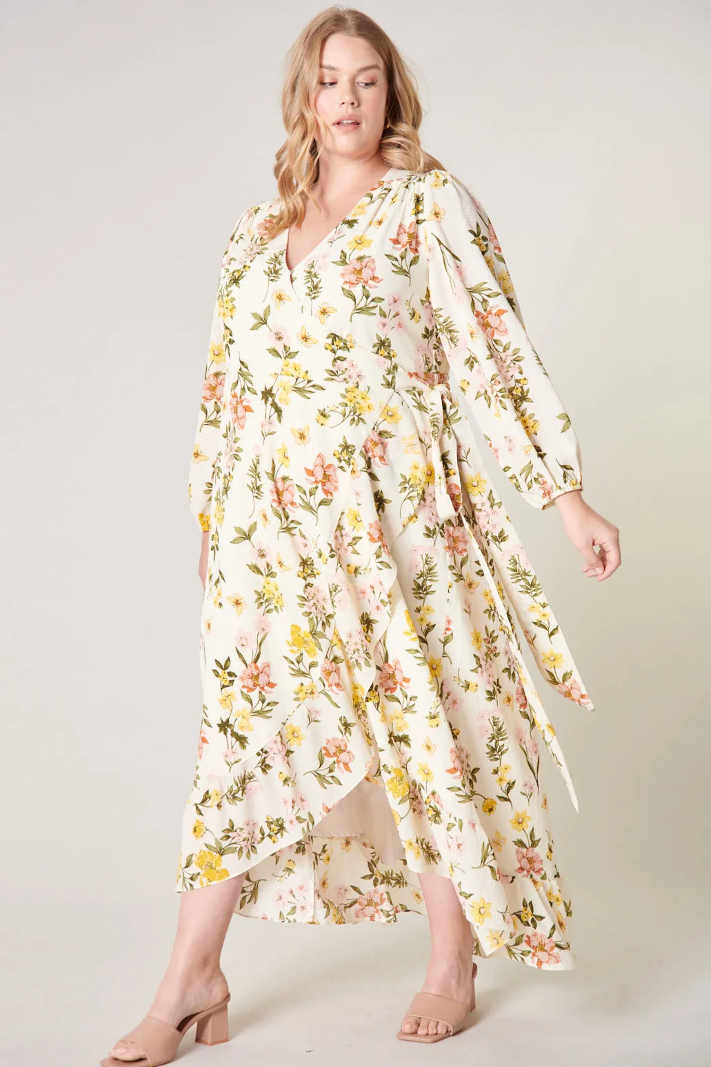 Ashlynn Floral Califa Maxi Wrap Dress Curve