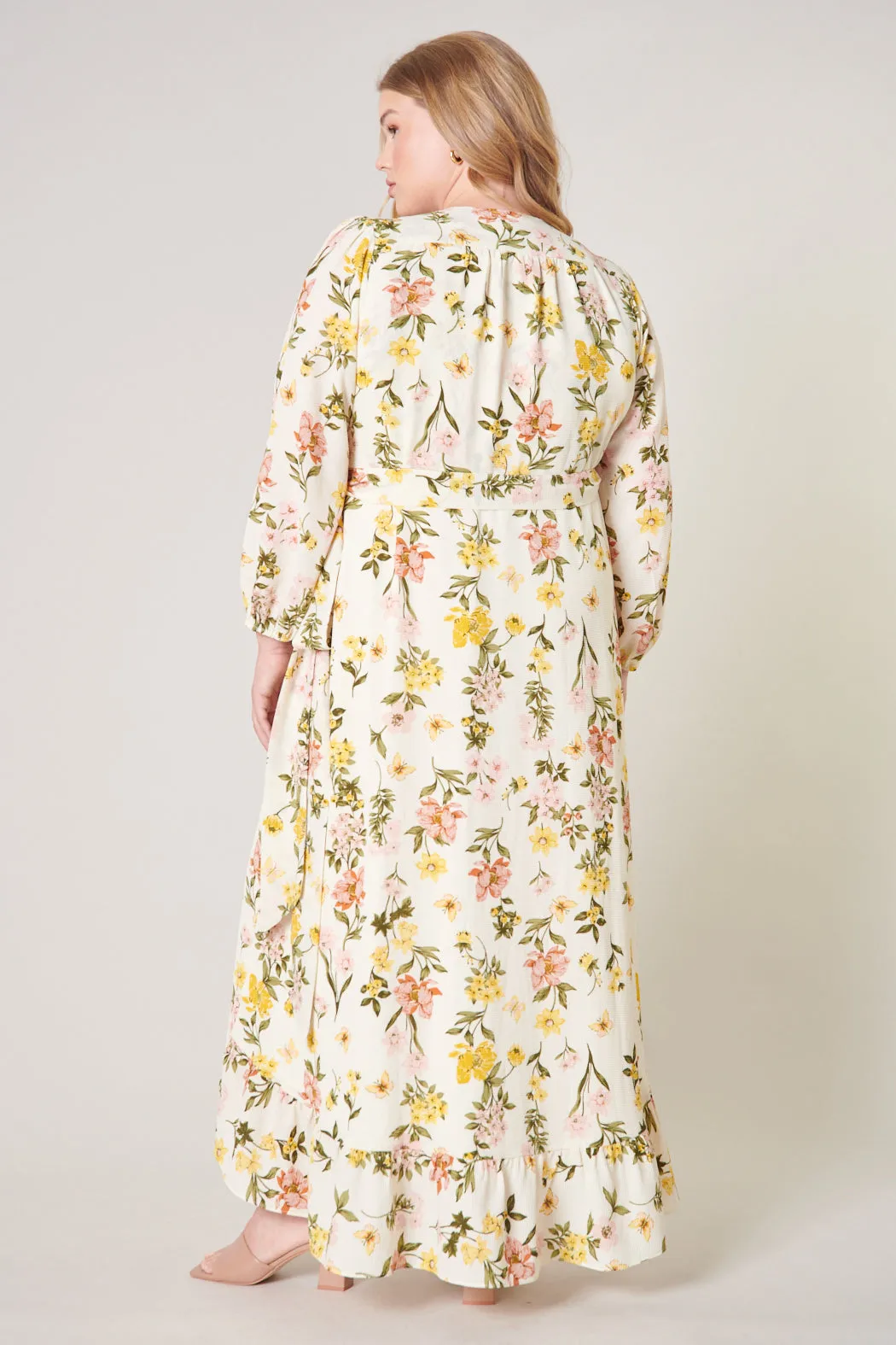 Ashlynn Floral Califa Maxi Wrap Dress Curve