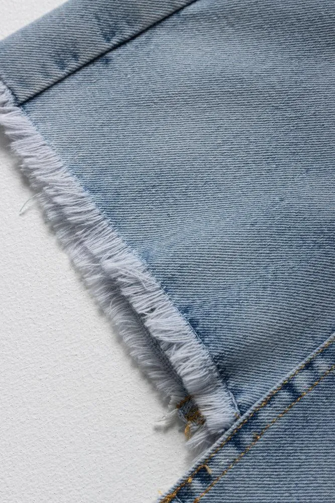 Asymetrical Denim Mini Skirt