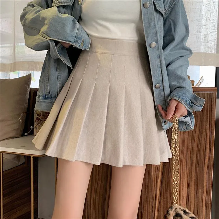 Autumn A-line Pleat Skirt