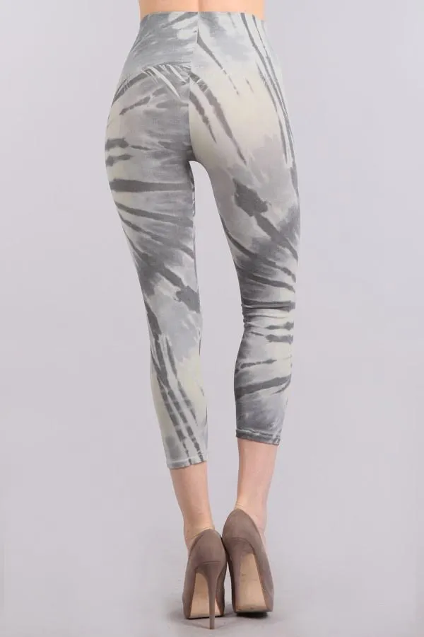 B2370P Capri High Waist Patterned Leggings