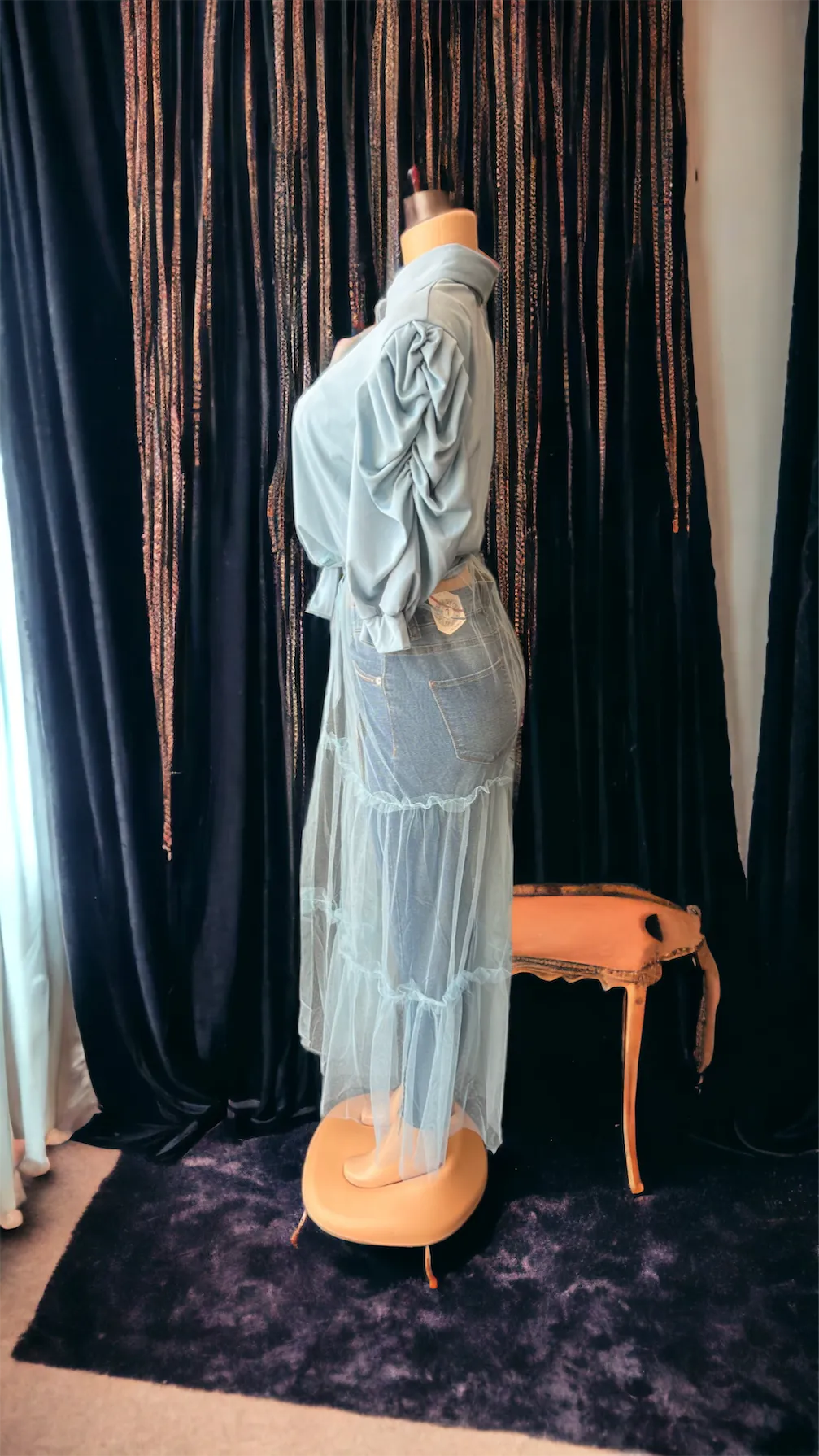 bad and boujee sheer long sleeve tops