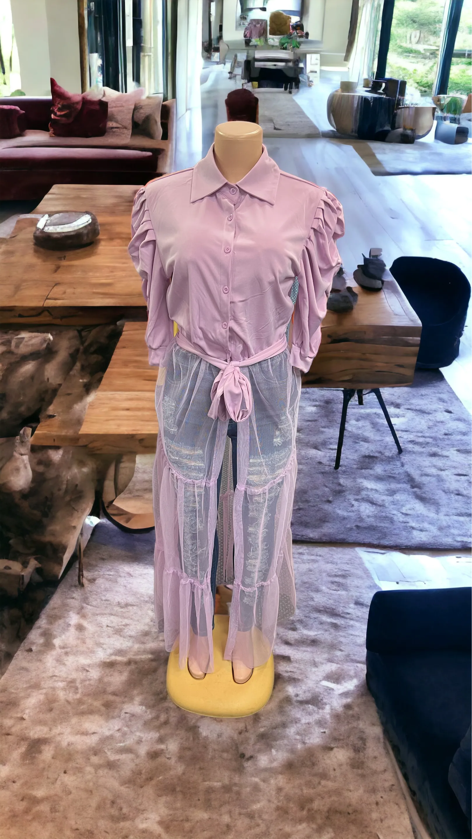 bad and boujee sheer long sleeve tops