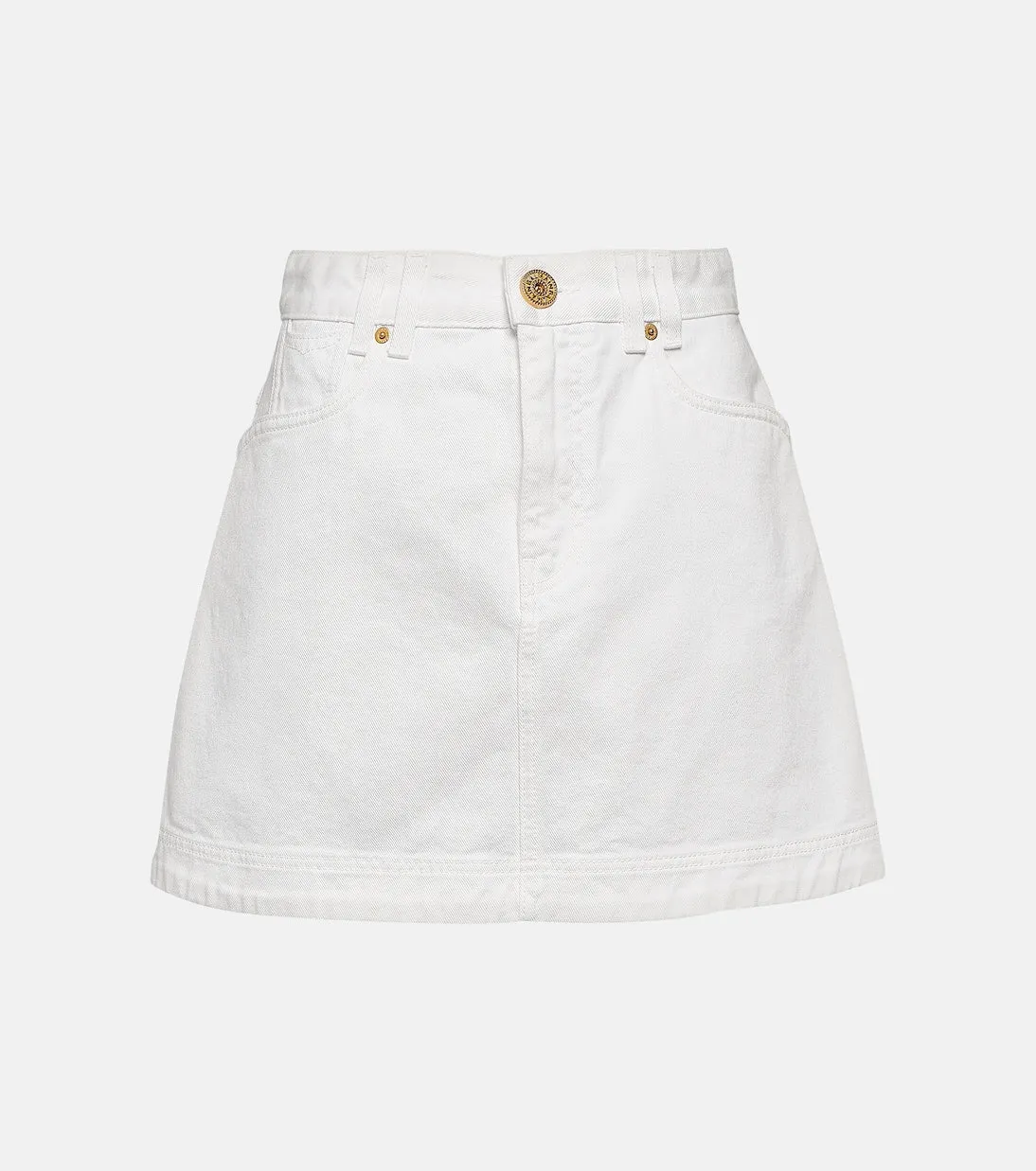 Balmain denim miniskirt, white