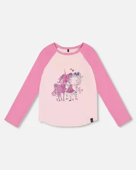 Baseball Top With Print Unicorn