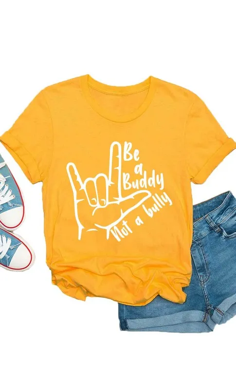 Be a Buddy Not a Bully Kids Graphic Tee