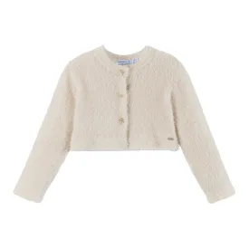 Beige Knit Crop Cardigan