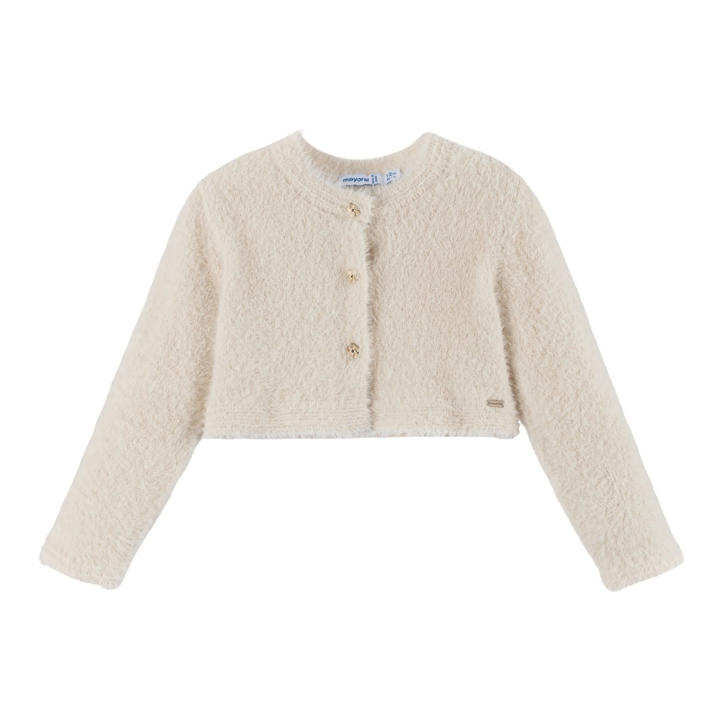 Beige Knit Crop Cardigan