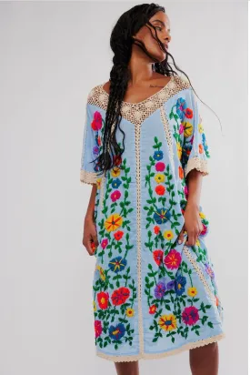 BELLA FLORA EMBROIDERED KAFTAN X FREE PEOPLE