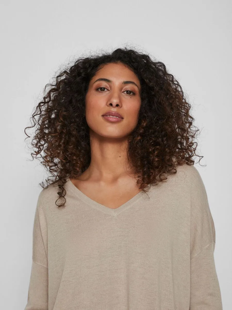 Natural Mélange Bella V-Neck Top – Stylish, Versatile Womens Fashion Shirt