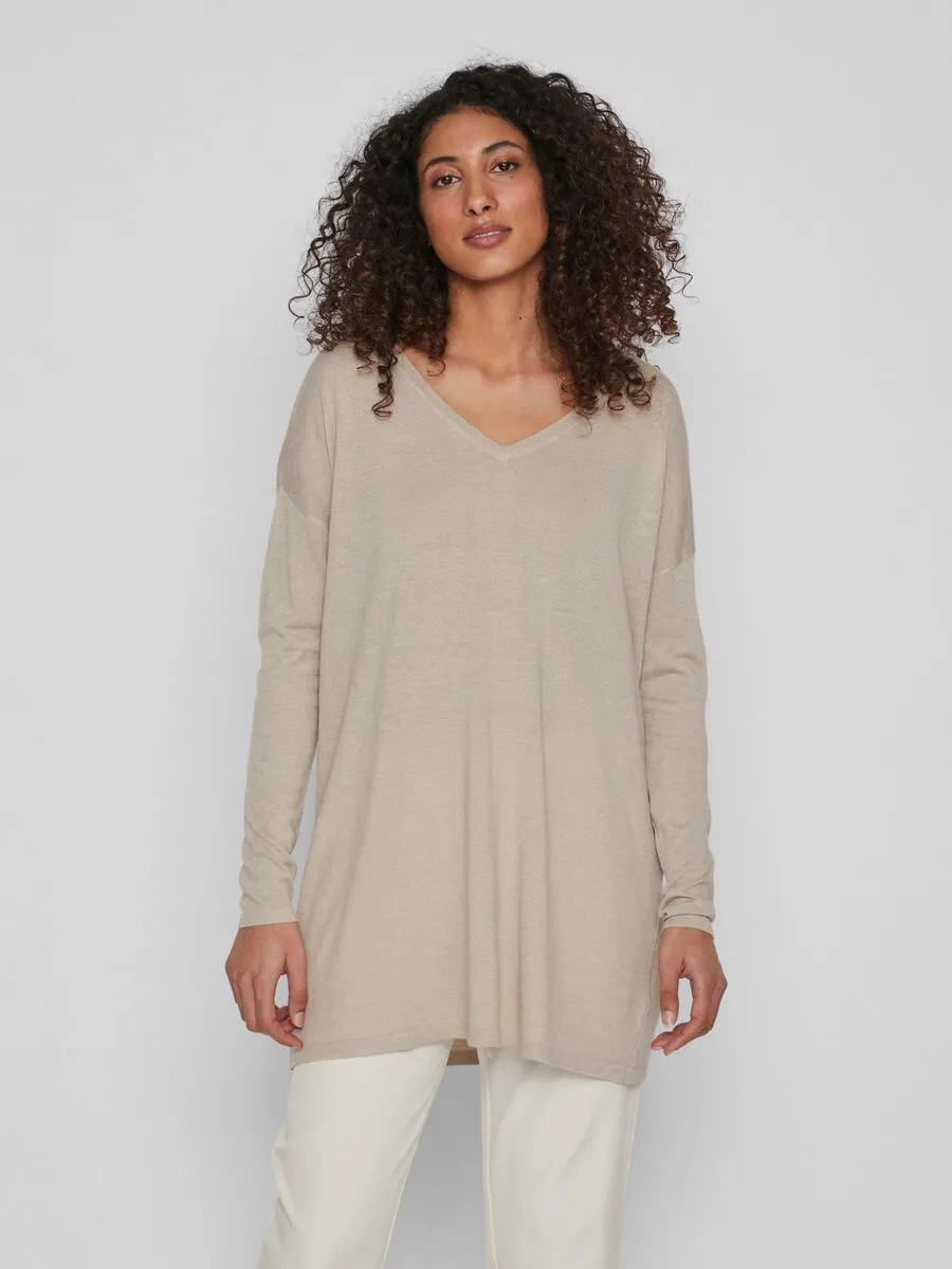 Natural Mélange Bella V-Neck Top – Stylish, Versatile Womens Fashion Shirt