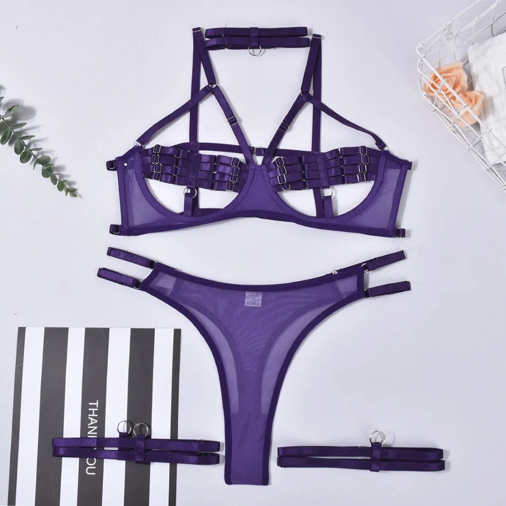 BerriesJam - 5-Piece Sensual Open Bra Outfits