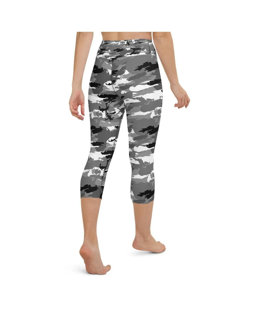 Black & White Camo Yoga Capris